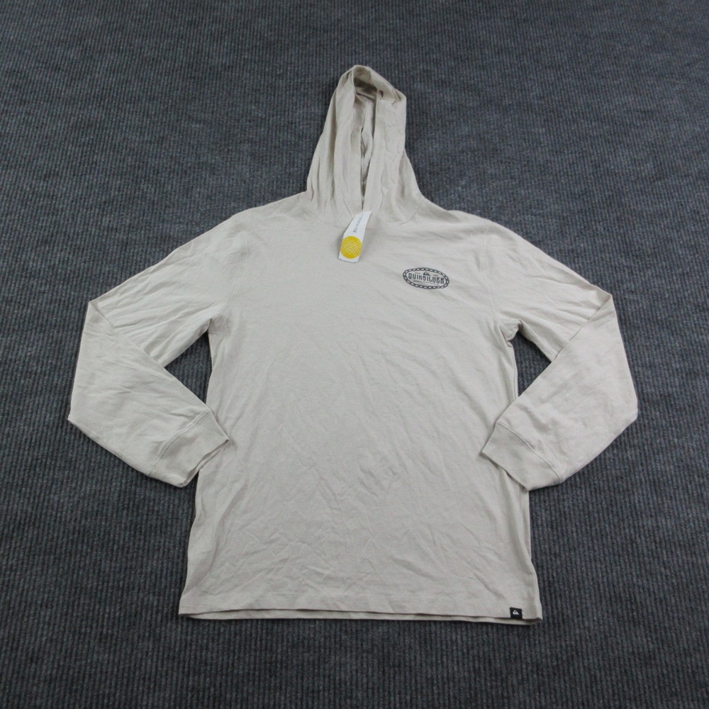 Quiksilver Hoodie Boys 18-20 Beige Pullover Graphic Long Sleeve Hooded NWT